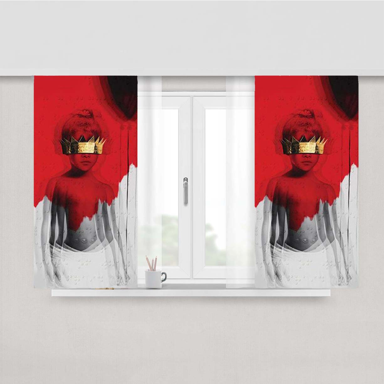 Rihanna Anti Cover Peach Skin Window Curtains