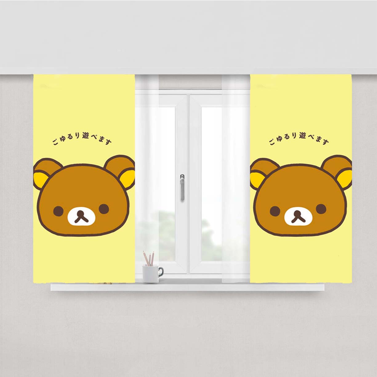 Rilakkuma Beauty Peach Skin Window Curtains