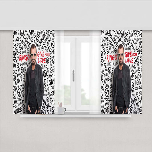 Ringo Starr Give More Love Peach Skin Window Curtains