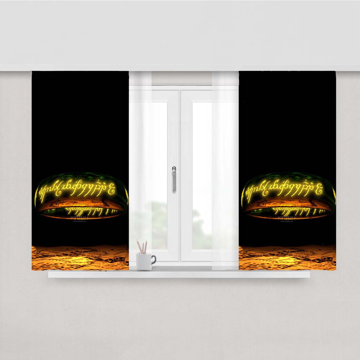 Rings Peach Skin Window Curtains