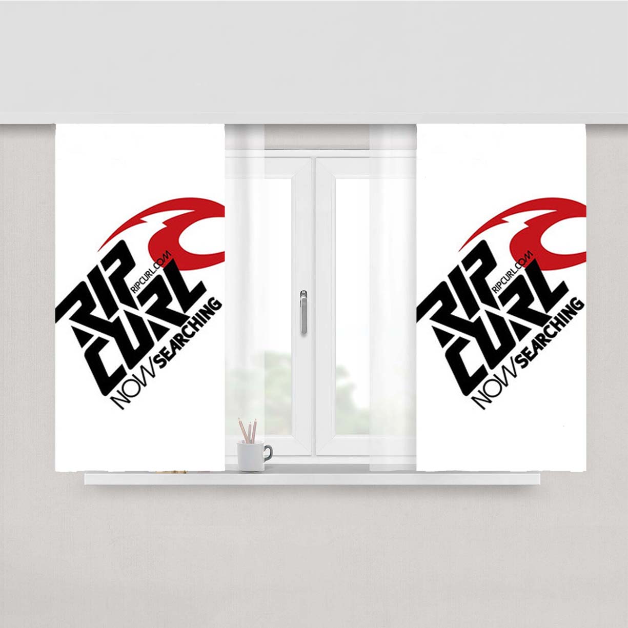 Rip Curl Surfing Peach Skin Window Curtains