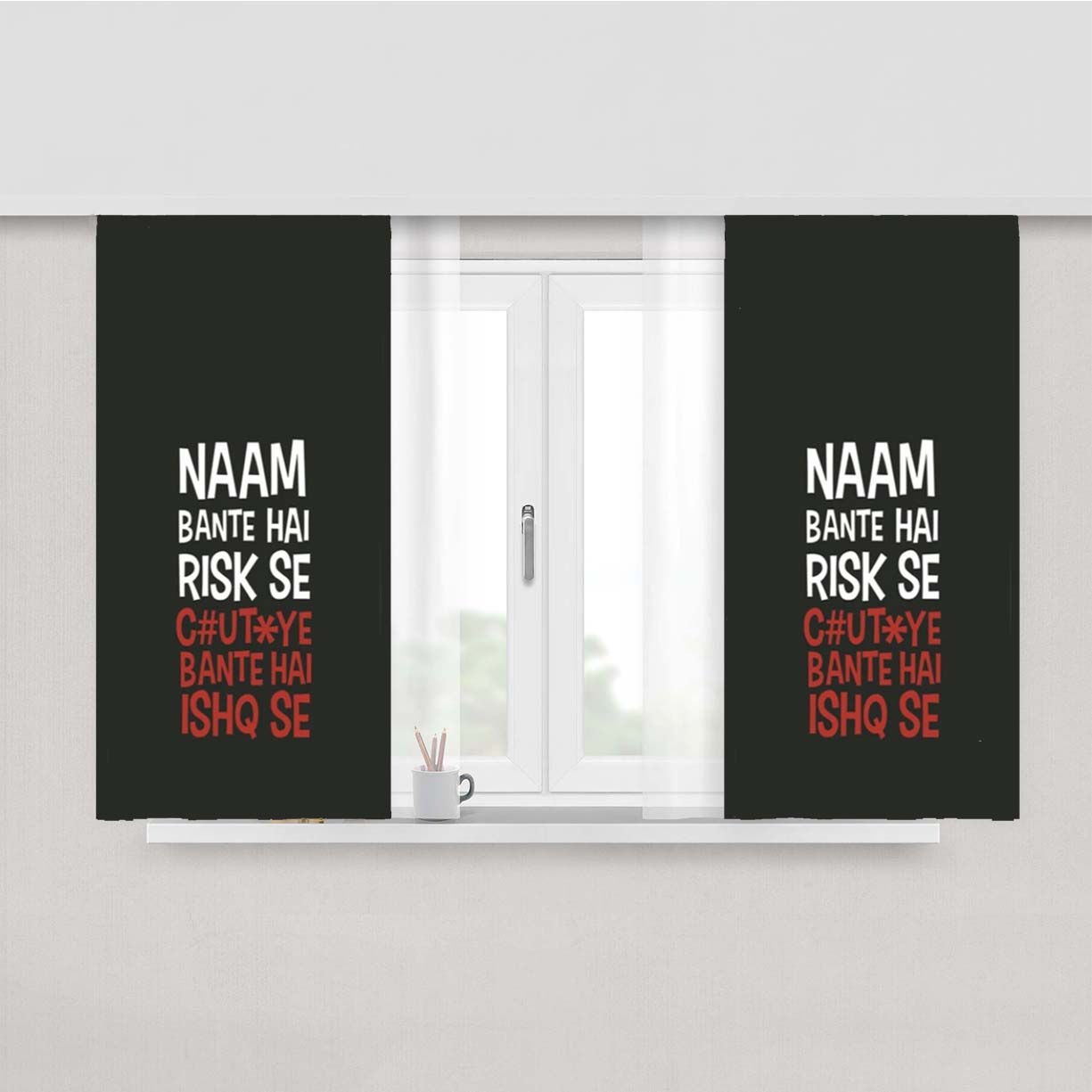 Risky Ishq Peach Skin Window Curtains
