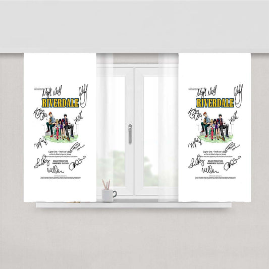 Riverdale Script Peach Skin Window Curtains