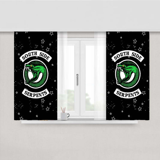 Riverdale South Side Serpents Logo Stars Peach Skin Window Curtains