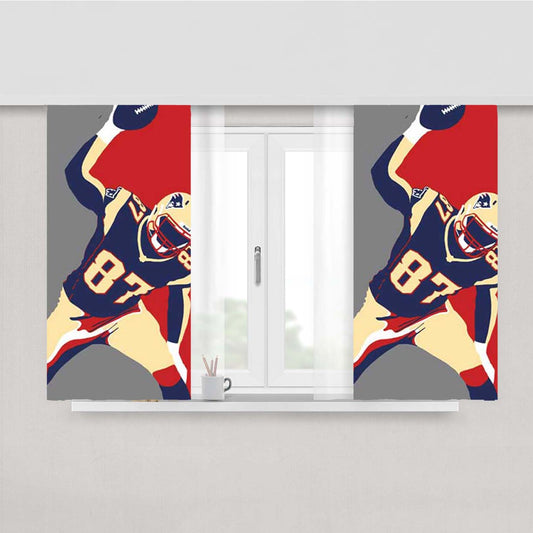 Rob Gronkowski Pop Art Peach Skin Window Curtains