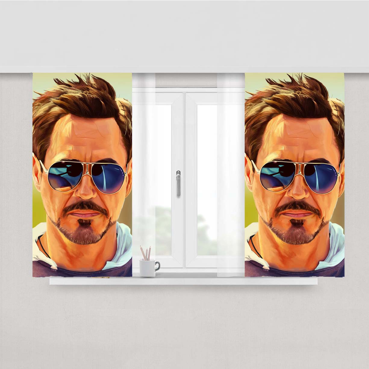 Robert Downey Jr Sunglasses Peach Skin Window Curtains
