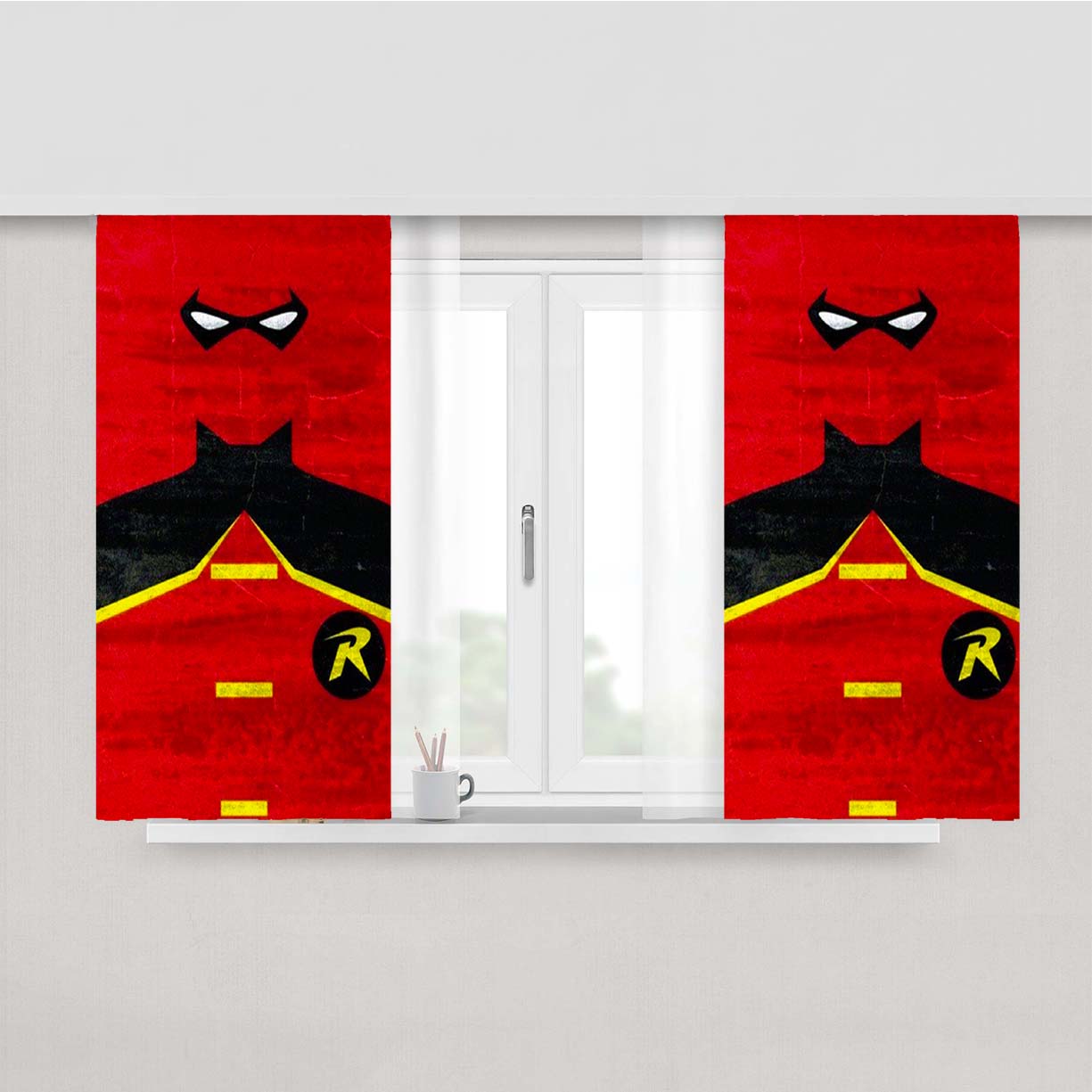 Robin Dc Superhero Peach Skin Window Curtains