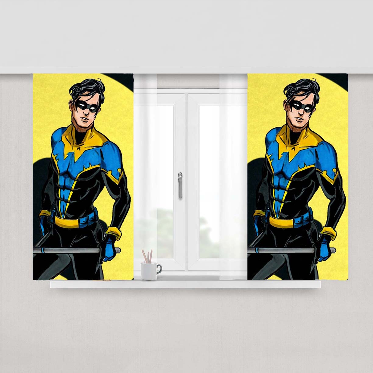 Robin Dick Grayson Titans Dc Comics Nightwings Peach Skin Window Curtains