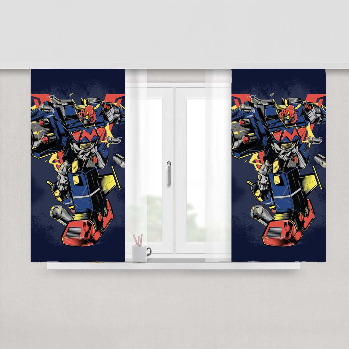 Robot Voltes V Peach Skin Window Curtains