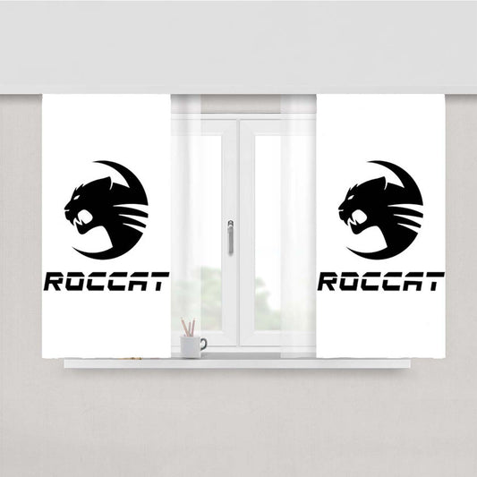 Roccat Black Peach Skin Window Curtains