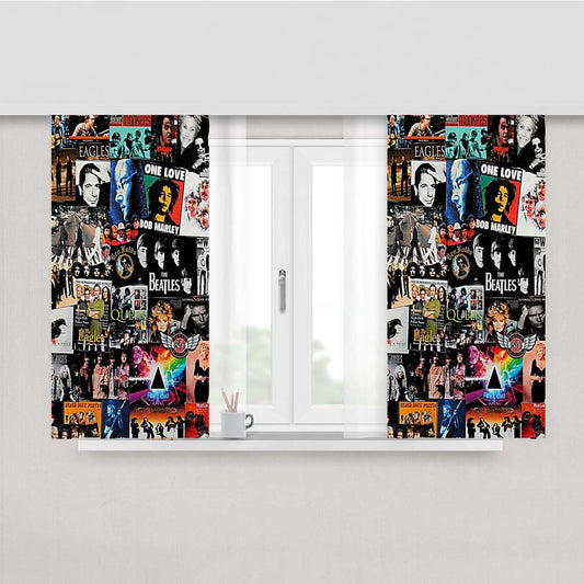 Rock Album Cov Peach Skin Window Curtains