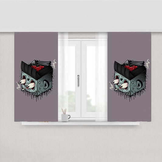 Rockabilly Peach Skin Window Curtains