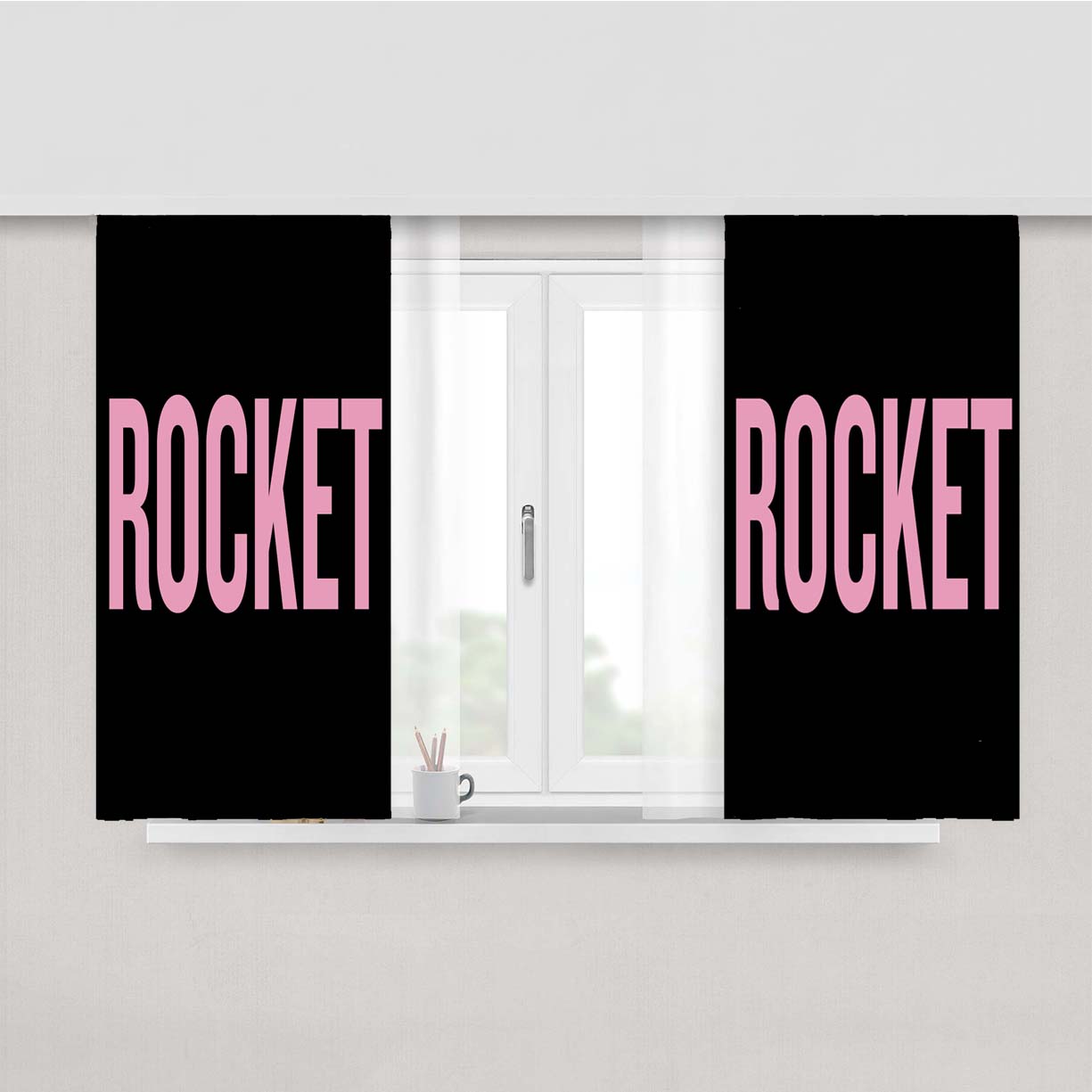 Rocket Peach Skin Window Curtains