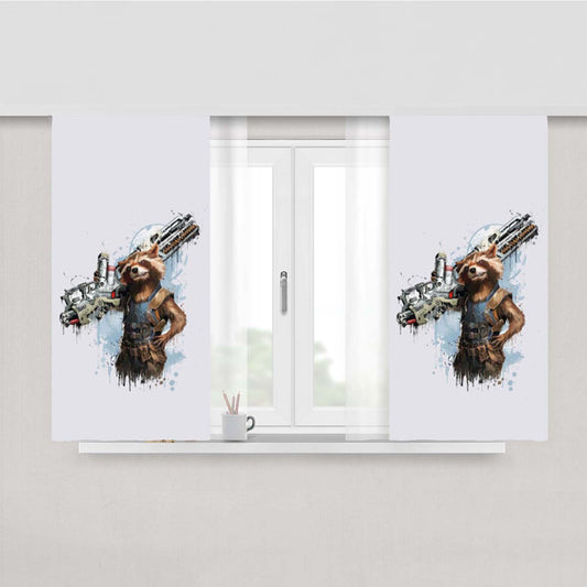 Rocket Raccoon Peach Skin Window Curtains