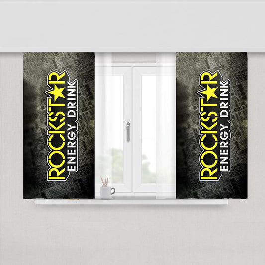 Rockstar Energy Drink Peach Skin Window Curtains