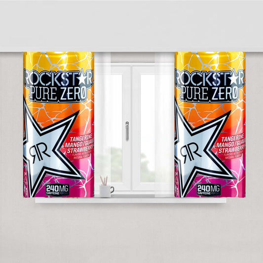 Rockstar Energy Drink Pure Zer Peach Skin Window Curtains