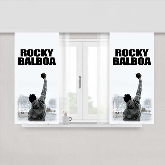 Rocky Balboa Movie Poster Peach Skin Window Curtains