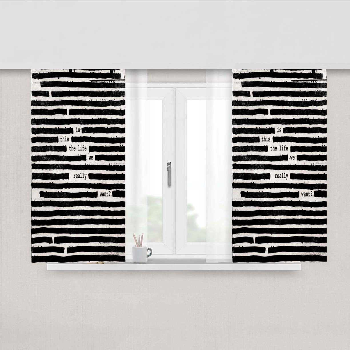 Roger Waters Is This The Life We Really Want Peach Skin Window Curtains