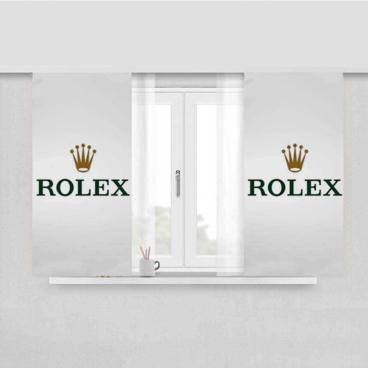 Rolex Icon Peach Skin Window Curtains
