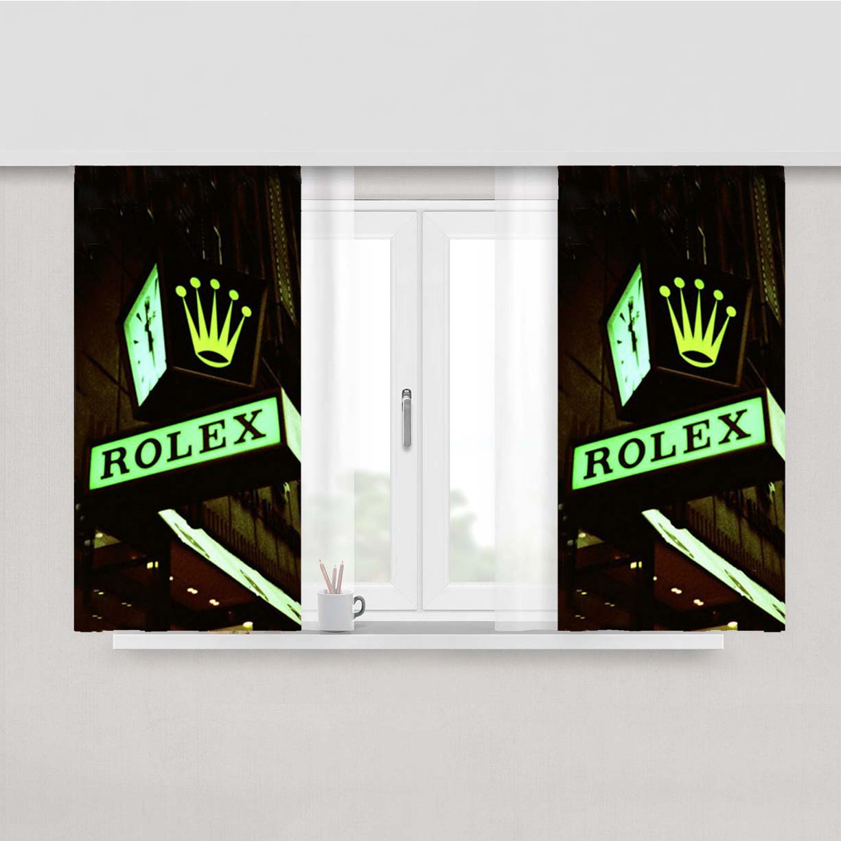 Rolex Street Peach Skin Window Curtains