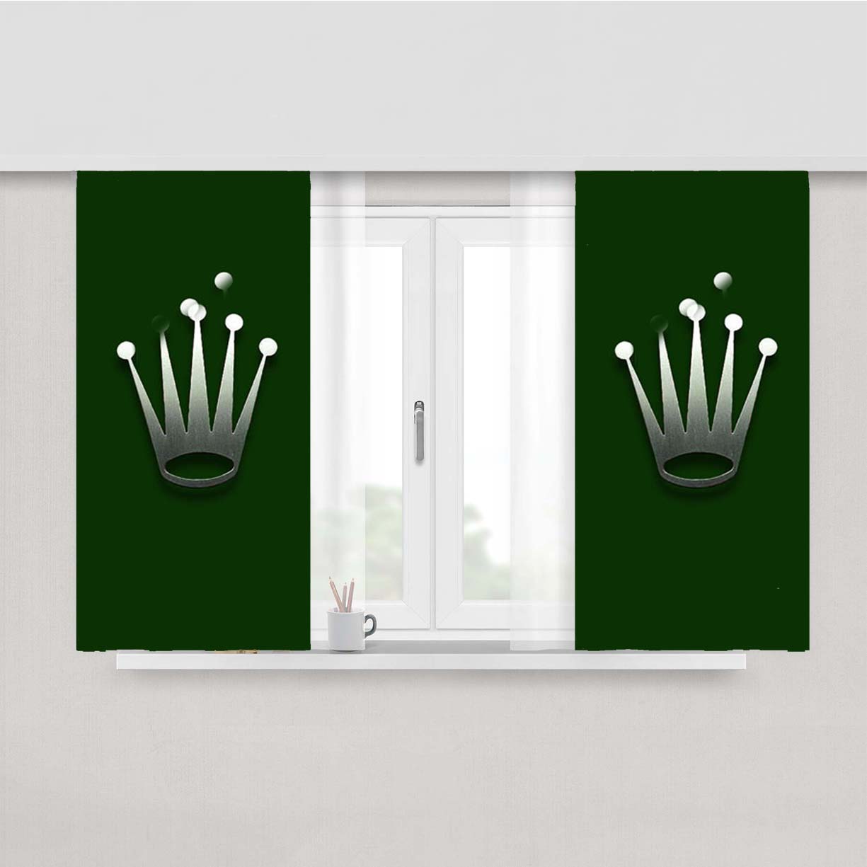 Rolex Symbol Peach Skin Window Curtains