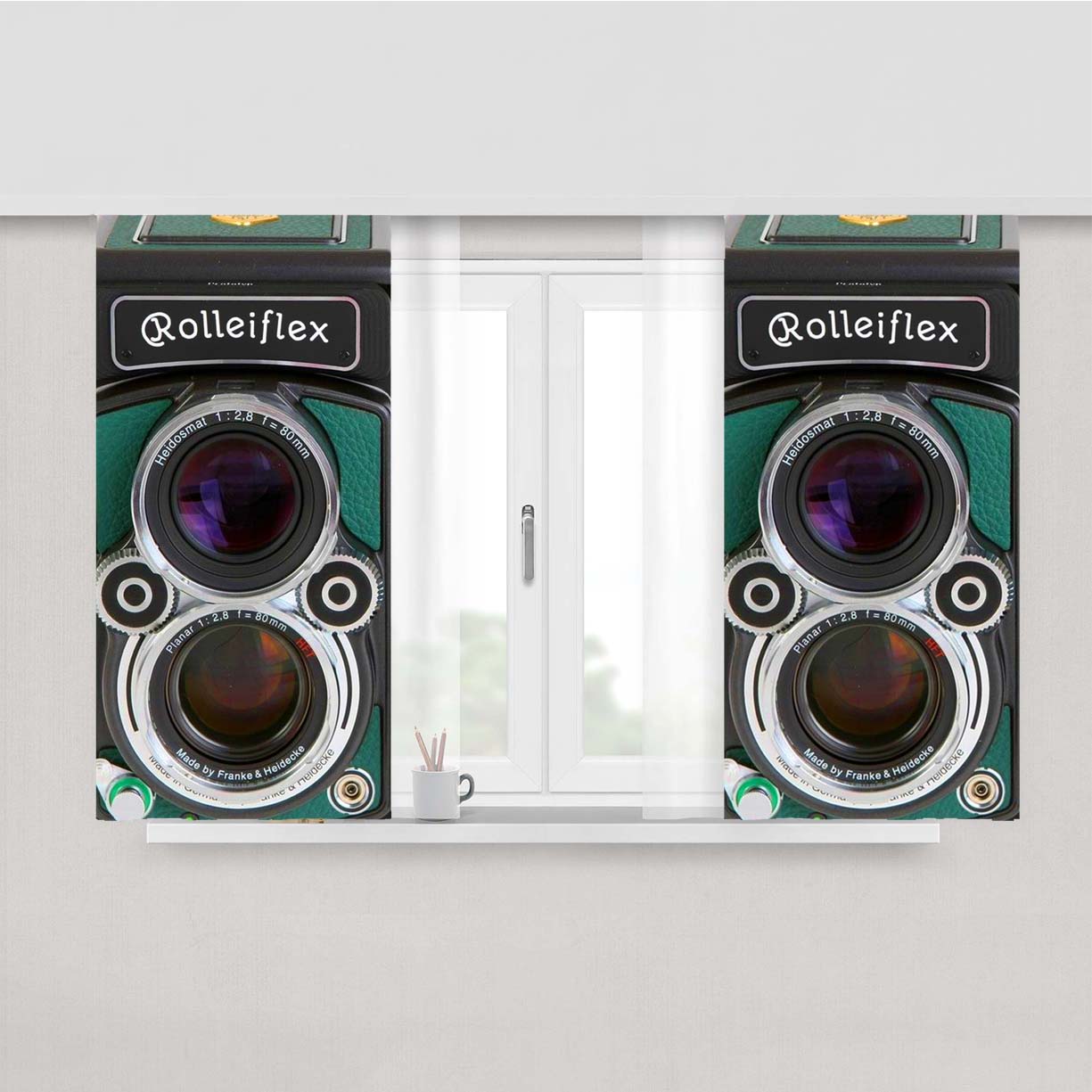Rolleiflexft Rollei35 Retro Vintage Camera Peach Skin Window Curtains