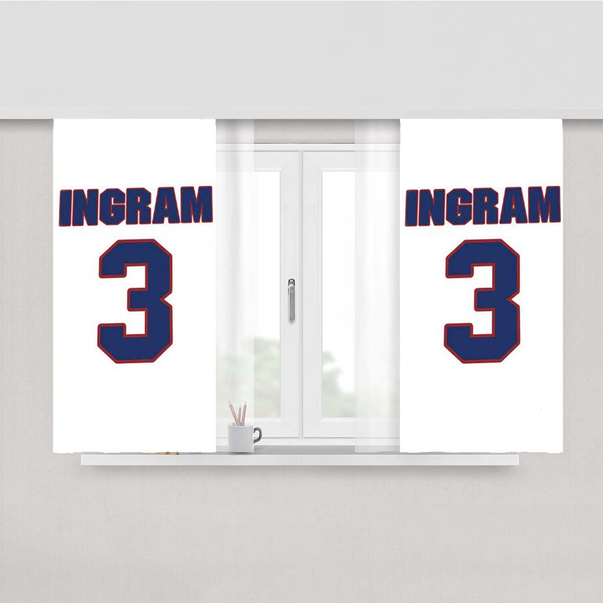 Ron Ingram National Hockey Peach Skin Window Curtains