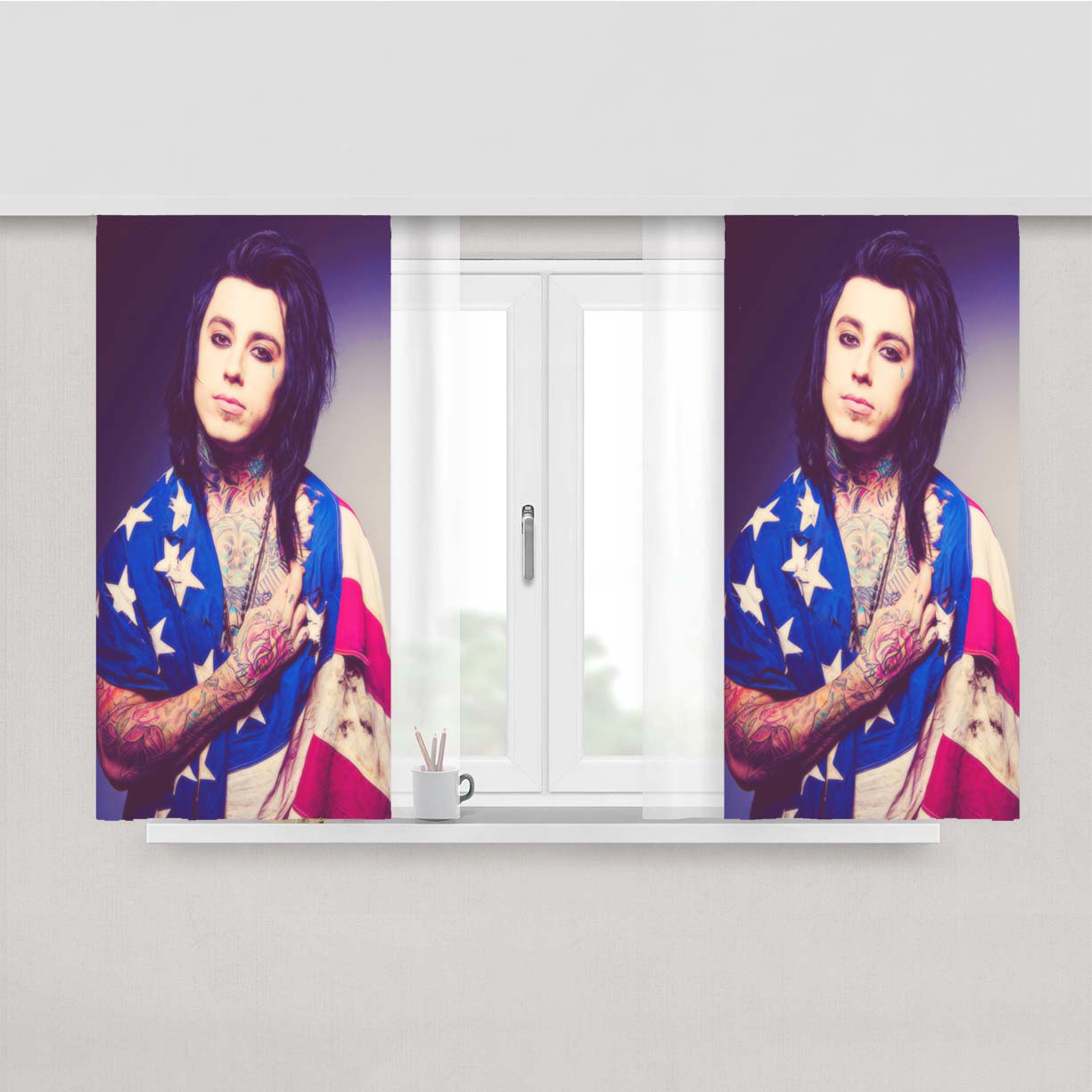 Ronnie Radke Peach Skin Window Curtains