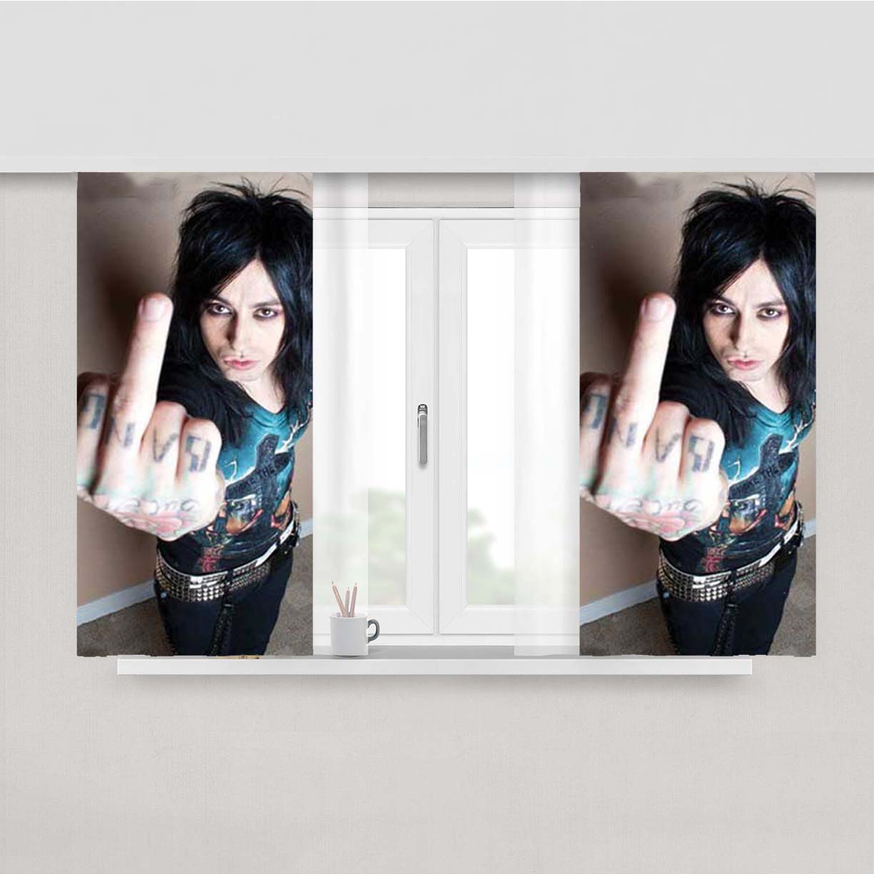 Ronnie Radke Finger Peach Skin Window Curtains