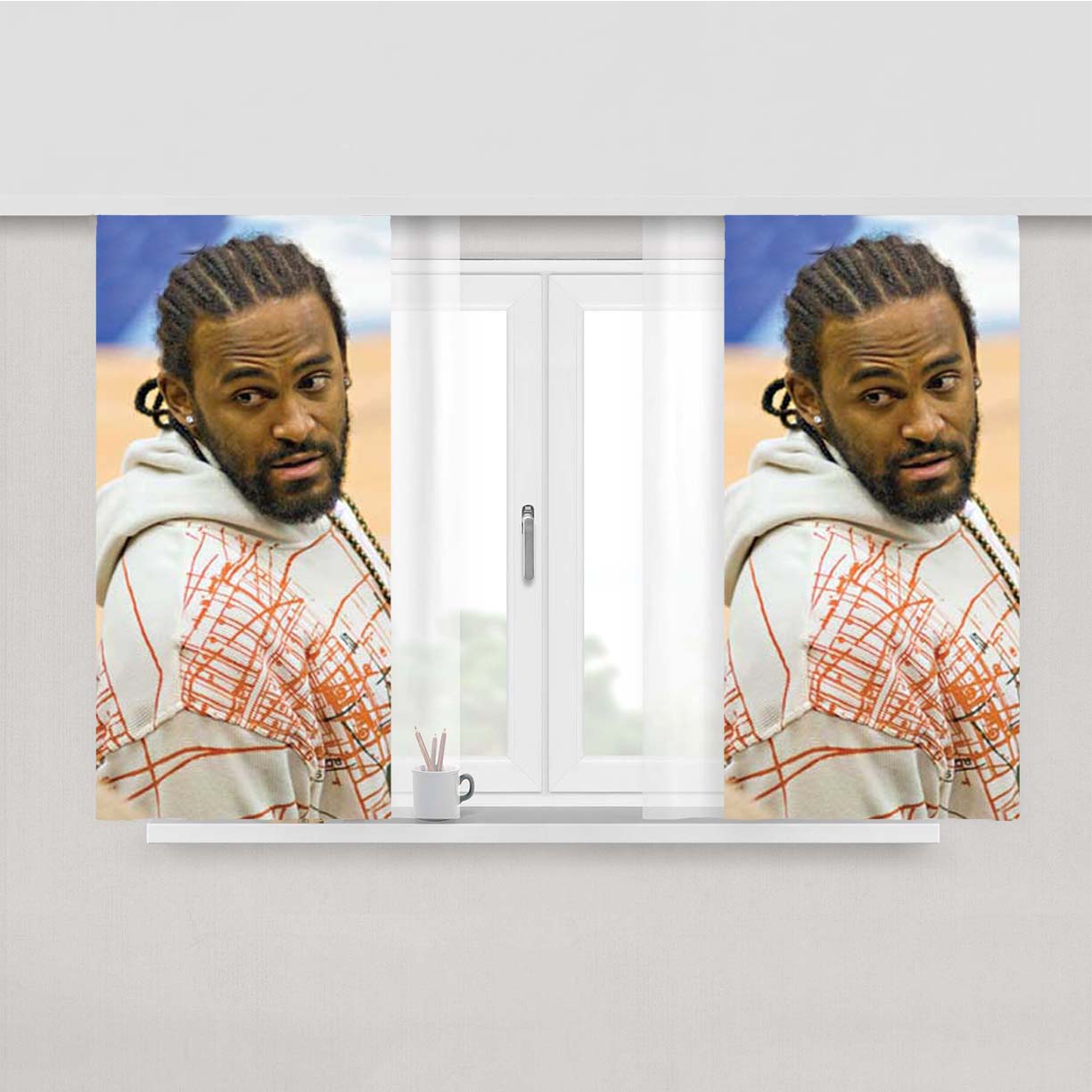 Ronny Turiaf Hoodie Peach Skin Window Curtains