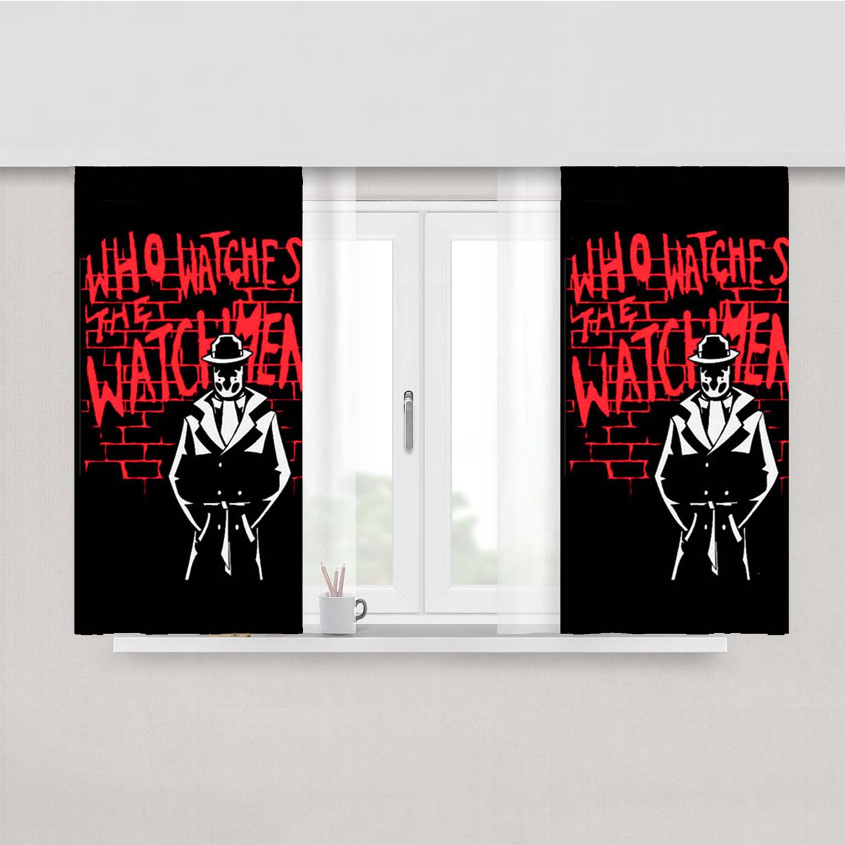 Rorschach Watchmen Wall Peach Skin Window Curtains