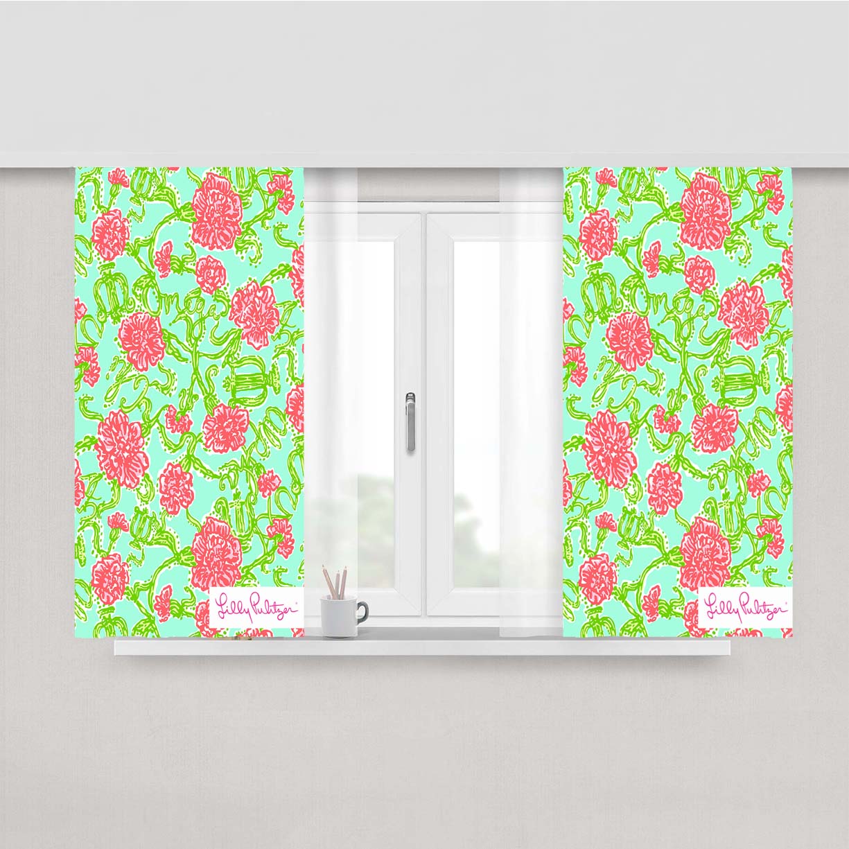 Roses Lilly Puli Peach Skin Window Curtains