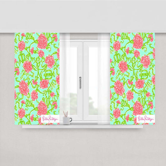 Roses Lilly Puli Peach Skin Window Curtains