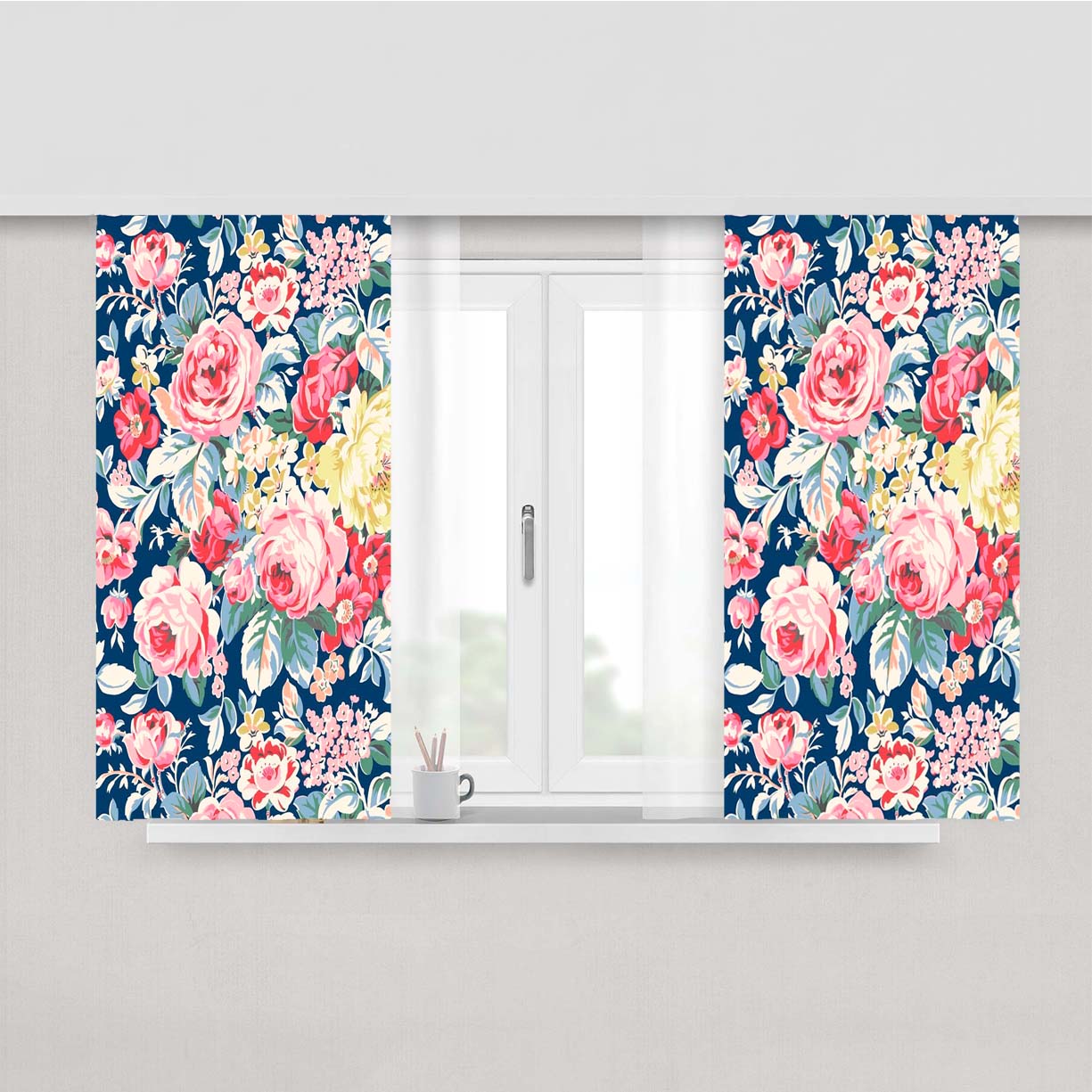 Roses P Peach Skin Window Curtains