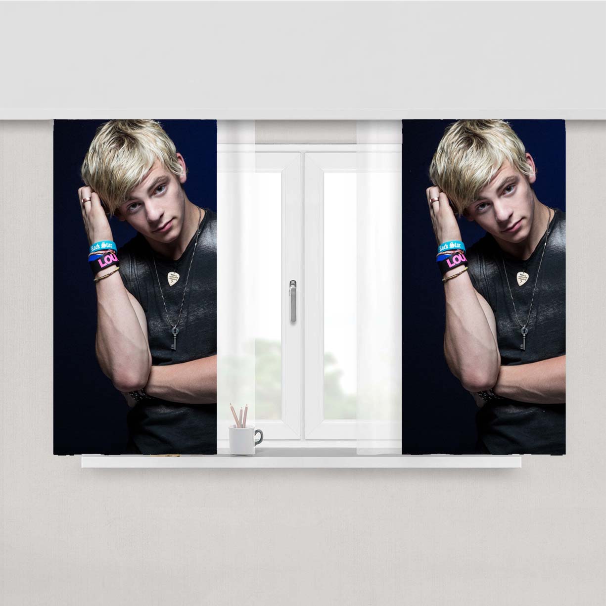 Ross Lynch Peach Skin Window Curtains