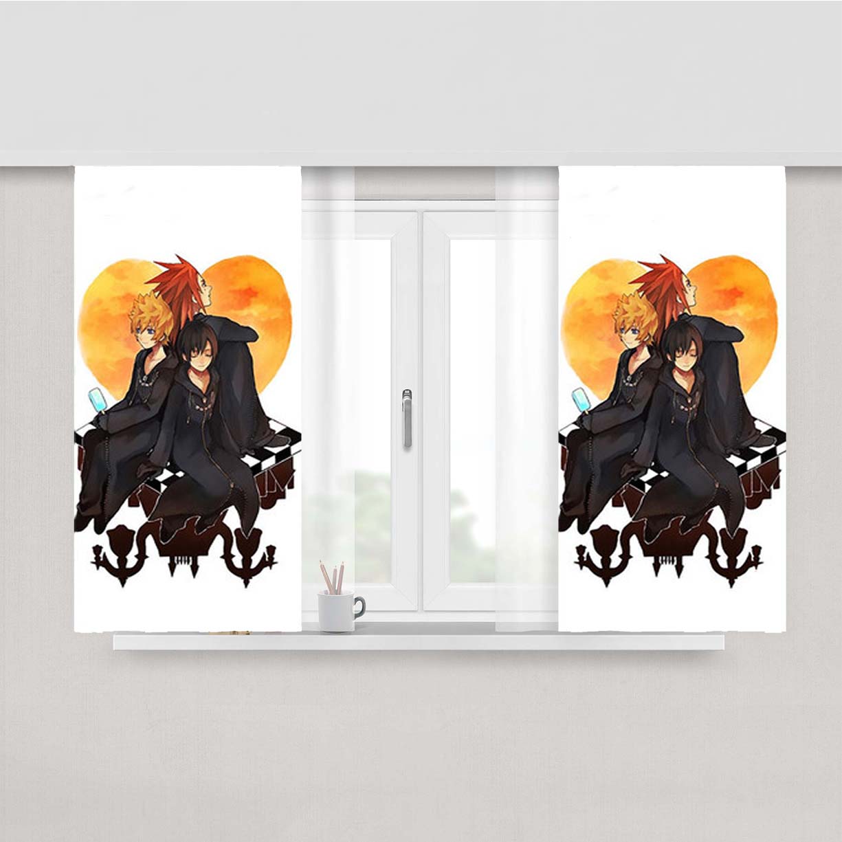 Roxas And Xion Peach Skin Window Curtains