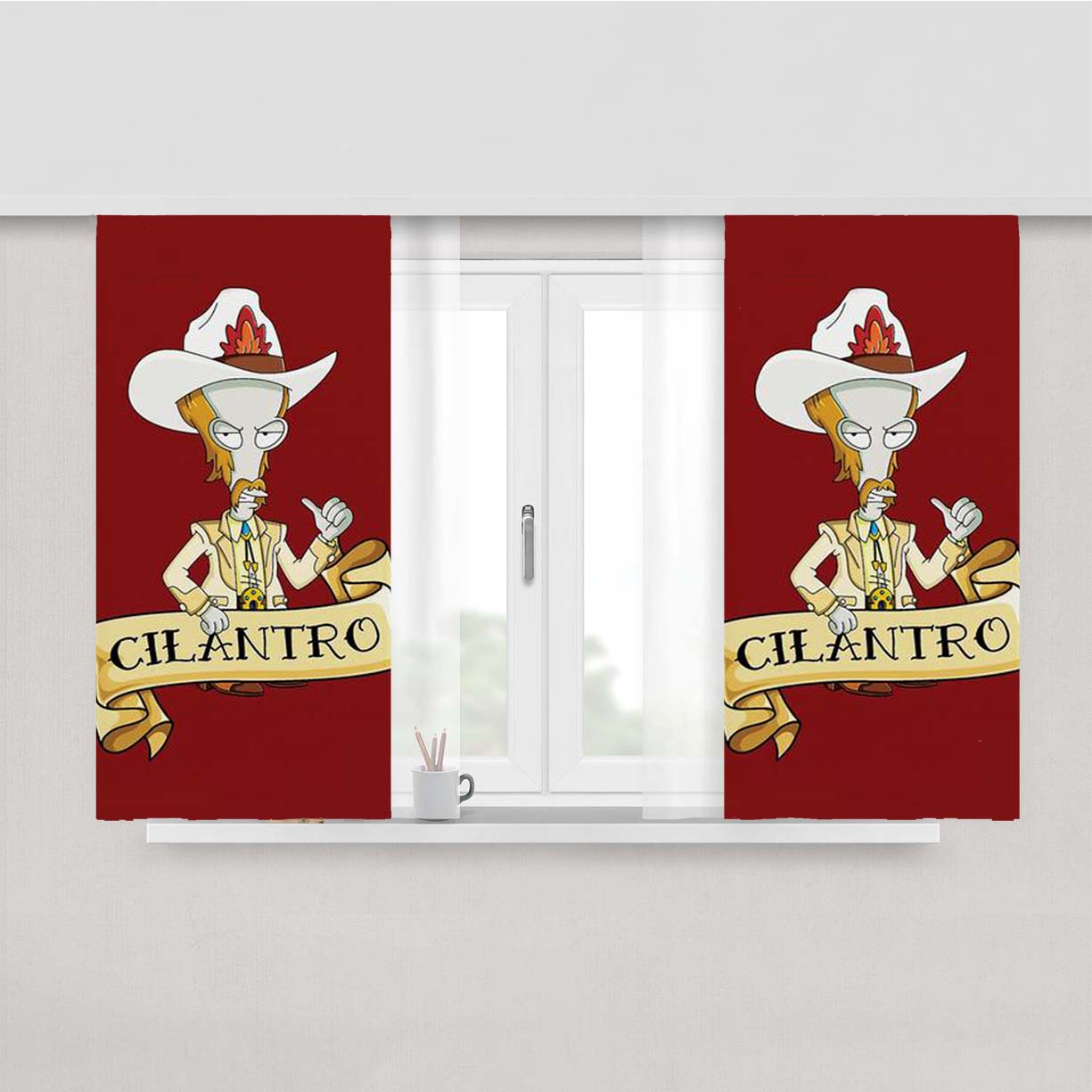 Roy Rogers Mcfreely Cilantro Peach Skin Window Curtains