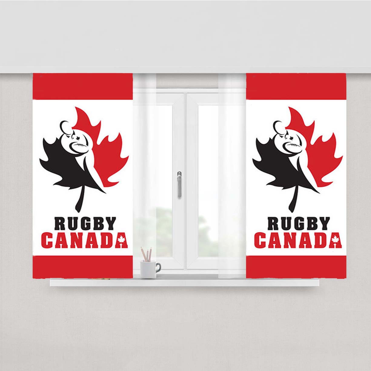 Rugby Canada Peach Skin Window Curtains