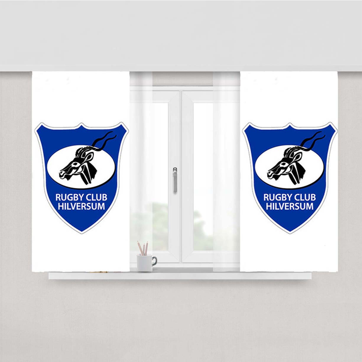 Rugby Club Hilversum Logo Peach Skin Window Curtains
