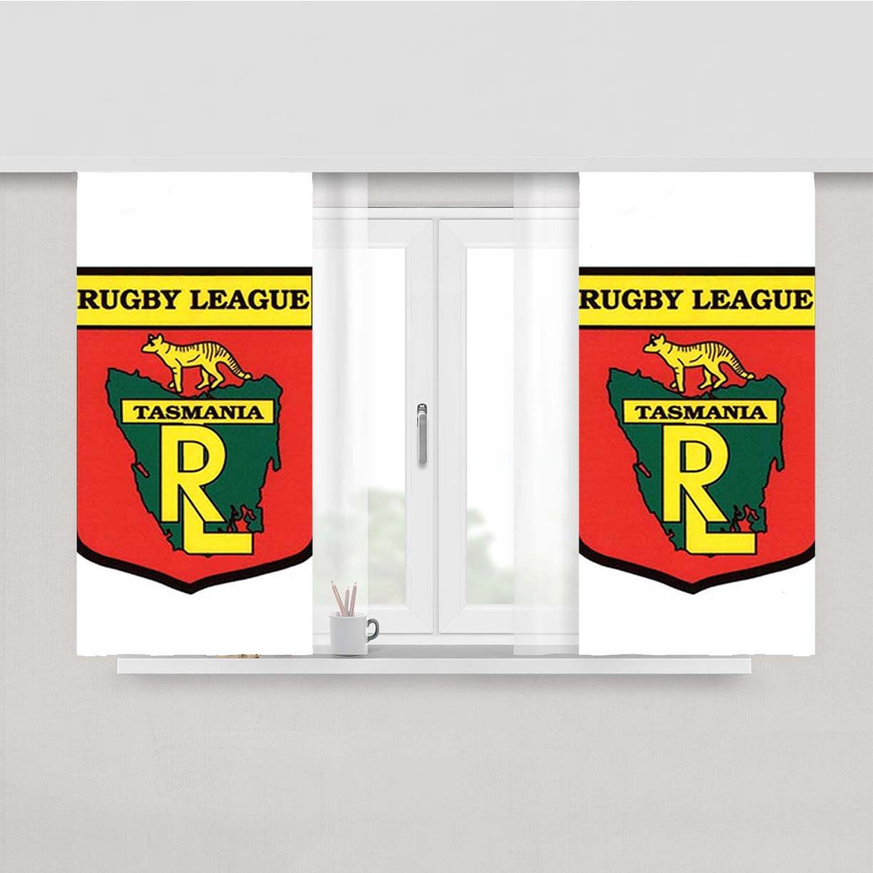 Rugby League Tasmania Peach Skin Window Curtains