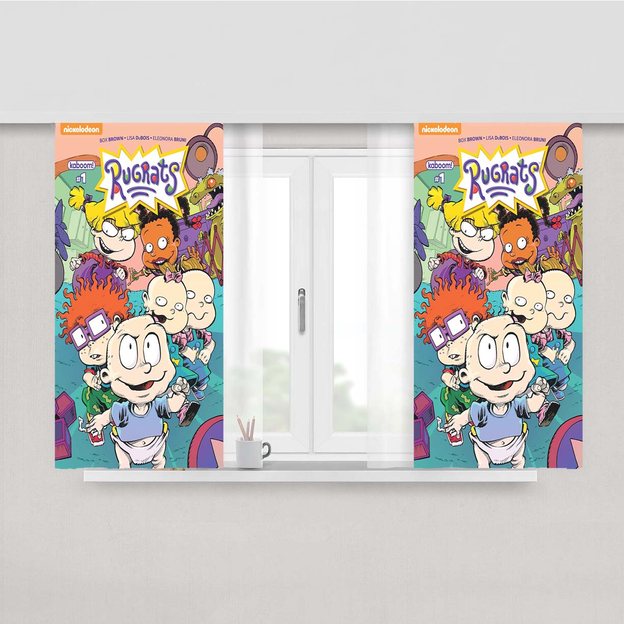 Rugrats Cartoon Nickelodeon Peach Skin Window Curtains