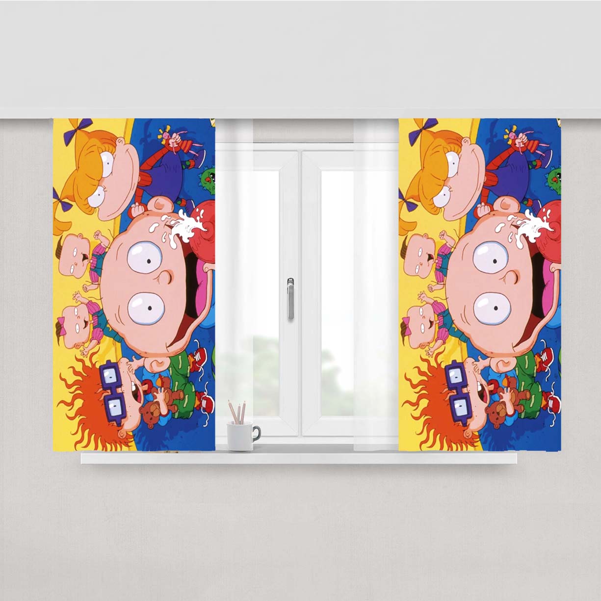 Rugrats Characters Wallpaper Peach Skin Window Curtains