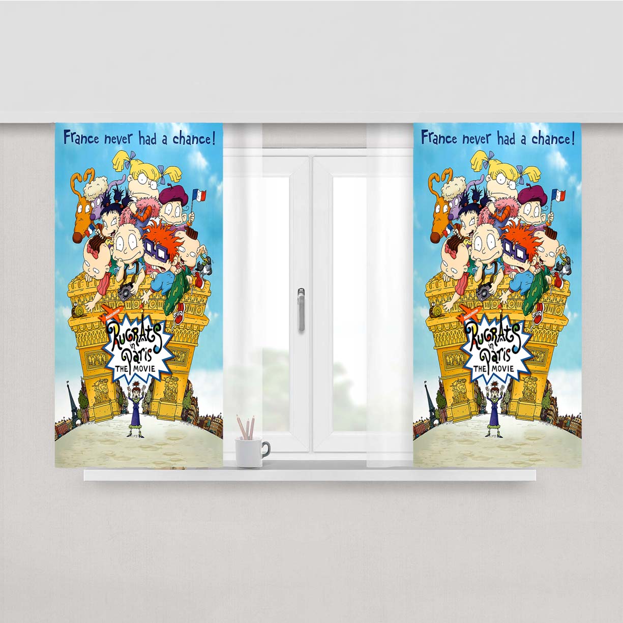 Rugrats In Paris The Movie Poster Peach Skin Window Curtains