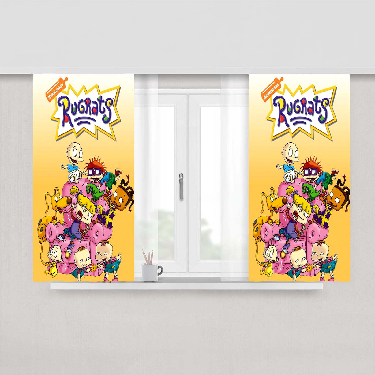 Rugrats Nickelodeon Poster Peach Skin Window Curtains