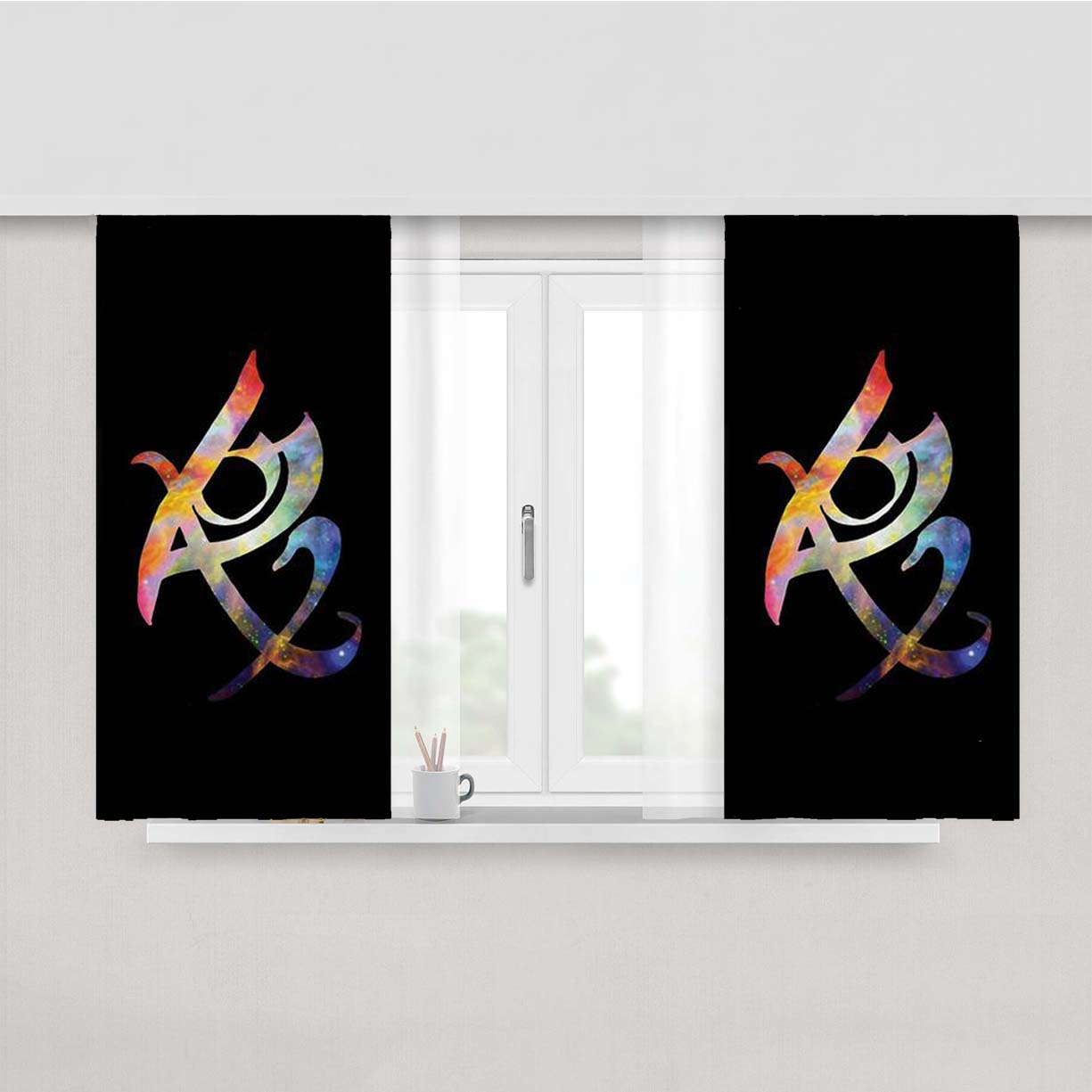 Rune Of Fearlessness Peach Skin Window Curtains