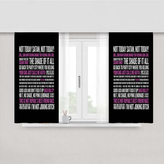 Rupaul'S Drag Race Quotes Peach Skin Window Curtains