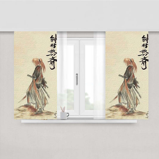 Rurouni Kenshin Samurai Painting Peach Skin Window Curtains