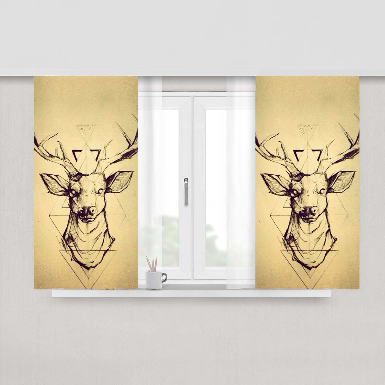 Rusa 5 Peach Skin Window Curtains