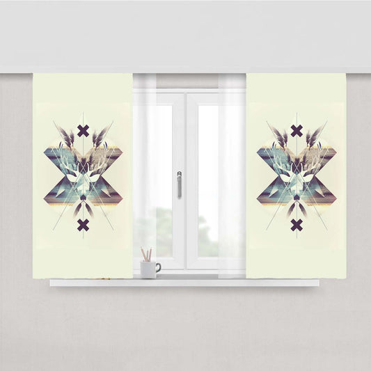 Rusa Art Walpaper Peach Skin Window Curtains
