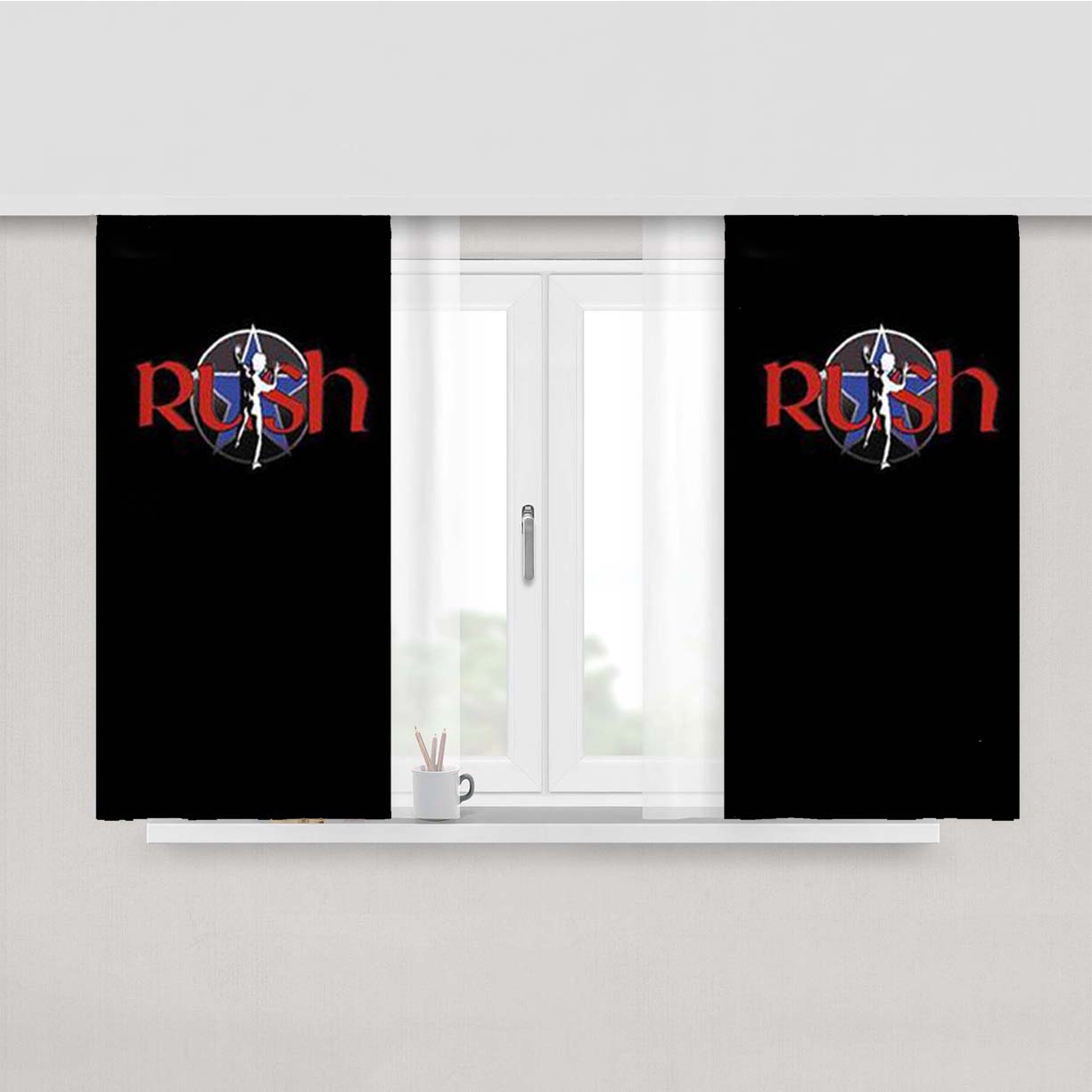 Rush Illustration Peach Skin Window Curtains